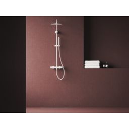 Ravak Spring zestaw prysznicowy ścienny termostatyczny z deszczownicą biały X070579