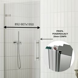 Ravak Cool! drzwi prysznicowe 90 cm uchylne chrom połysk/szkło przezroczyste X0VV70A00Z1