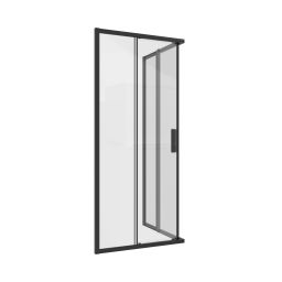 Ravak Blix Slim drzwi prysznicowe 80 cm rozsuwane czarny mat/szkło przezroczyste X1XM40300Z1