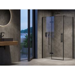 Ravak Cool! ścianka prysznicowa 80 cm czarny mat/szkło przezroczyste X9VV40300Z1