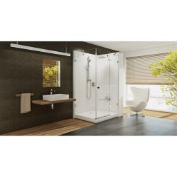 Ravak Galaxy Gigant Pro SET panel do brodzika 100x80 cm prawy biały XA83AP01010