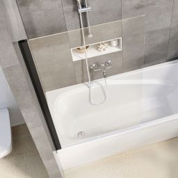 Ravak Pivot PVS1-80 parawan nawannowy 80 cm 1-częściowy czarny mat/przezroczyste 79840300Z1