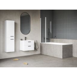 Ravak Chrome parawan nawannowy 100 cm 2-częściowy biały mat/szkło przezroczyste 7QLA0E00Z1