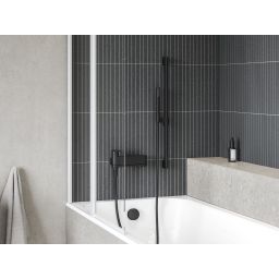 Ravak Chrome parawan nawannowy 100 cm 2-częściowy biały mat/szkło przezroczyste 7QLA0E00Z1