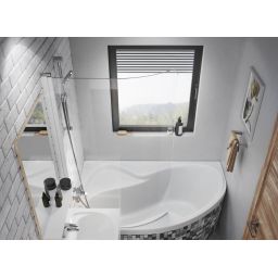 Ravak Rosa parawan nawannowy 85 cm 1-częściowy aluminium połysk/szkło przezroczyste 7QLM0C00Y1