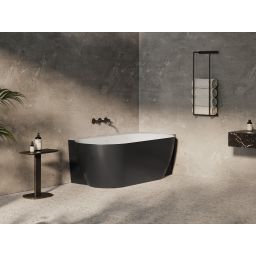 Ravak Freedom Corner II Tec wanna narożna 175x86 cm owalna prawa biały/czarna CC81700000