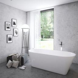 Ravak Solo wanna wolnostojąca 178x80 cm owalna z frezowanym przelewem i białym odpływem XC00100050