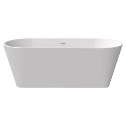 Ravak Solo wanna wolnostojąca 178x80 cm owalna z frezowanym przelewem i białym odpływem XC00100050
