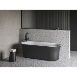 Ravak Ypsilon wanna wolnostojąca 180x80 cm owalna biała/black mat XC00100058