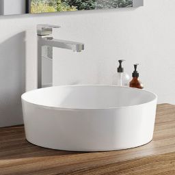 Ravak Uni umywalka 40 cm nablatowa okrągła biała XJX01140001