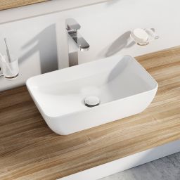 Ravak Uni 500 R Slim umywalka 50x31 cm nablatowa prostokątna biała XJX01150001