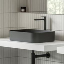 Ravak Ceramic umywalka 55x37 cm prostokątna nablatowa czarna XJX0D155001