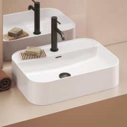 Ravak Ceramic R umywalka 55x40 cm prostokątna nablatowa biała XJX01155005