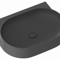 Ravak Yard umywalka 60,5x50 cm półokrągła ścienna-meblowa antracyt XJX03260002