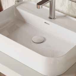 Ravak Flat korek umywalkowy ceramiczny stały biały połysk X01919