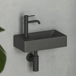 Ravak Veda umywalka 40,8x22,2 cm prostokątna ścienna czarny mat XJXLD240000