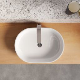 Ravak Moon 2 umywalka 56x40 cm nablatowa owalna biała XJN01300002