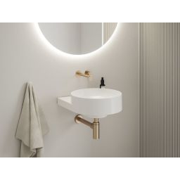 Ravak Yard umywalka 50x40,5 cm półokrągła ścienna biała XJX01040000