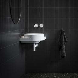 Ravak Yard umywalka 45x45 cm półokrągła ścienna biała XJX01045000