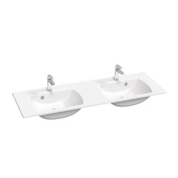 Ravak Classic II umywalka slim 130x45 cm prostokątna meblowa-z blatem-podwójna biała XJX01113001