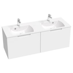 Ravak Classic II umywalka slim 130x45 cm prostokątna meblowa-z blatem-podwójna biała XJX01113001