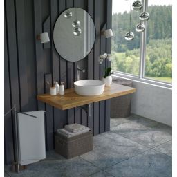 Ravak Zeta Slim umywalka 40x40 cm okrągła nablatowa biała XJX01140007
