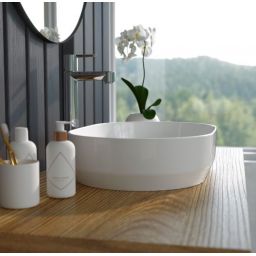 Ravak Zeta Slim umywalka 55x37 cm owalna nablatowa biała XJX01155007