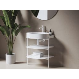 Ravak Yard umywalka 60,5x50 cm półokrągła ścienna biała XJX01260002