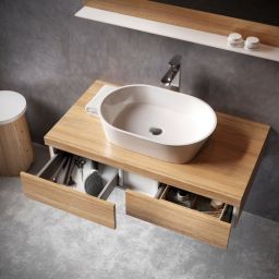 Ravak Solo umywalka 58x40 cm nablatowa prostokątna biała XJX01358000