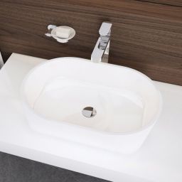 Ravak Solo umywalka 58x40 cm nablatowa prostokątna biała XJX01358000