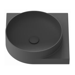 Ravak Yard umywalka 45x45 cm półokrągła ścienna antracyt XJX03045000