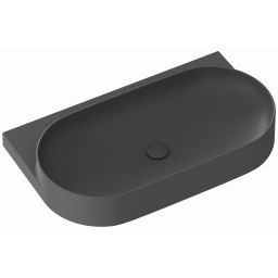 Ravak Yard umywalka 80,5x50 cm półokrągła ścienna antracyt XJX03080000