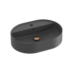 Ravak Ceramic umywalka 55x40 cm owalna nablatowa antracyt XJX03155001