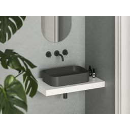 Ravak Ceramic umywalka 55x37 cm prostokątna nablatowa antracyt XJX03155003