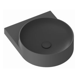 Ravak Yard umywalka 50x40,5 cm półokrągła ścienna antracyt XJX03240002