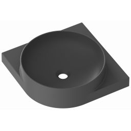 Ravak Yard umywalka 45x45 cm półokrągła ścienna antracyt XJX03245000