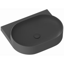 Ravak Yard umywalka 60,5x50 cm półokrągła ścienna-meblowa antracyt XJX03260002