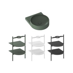 Ravak Yard umywalka 50x40,5 cm półokrągła ścienna grey green XJX08040000