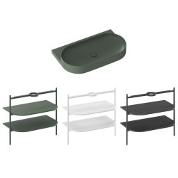 Ravak Yard umywalka 80,5x50 cm półokrągła ścienna grey green XJX08080000