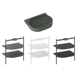 Ravak Yard umywalka 60,5x50 cm półokrągła ścienna grey green XJX08260000