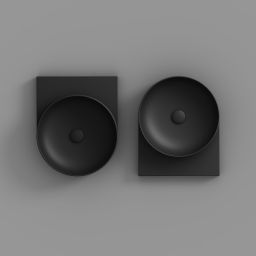 Ravak Yard umywalka 50x40,5 cm półokrągła ścienna czarna XJX0D040000