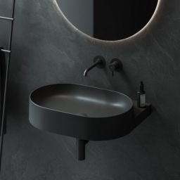 Ravak Yard umywalka 60,5x50 cm półokrągła czarna XJX0D060000