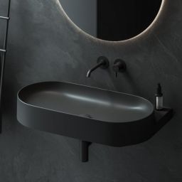 Ravak Yard umywalka 80,5x50 cm półokrągła czarna XJX0D080000