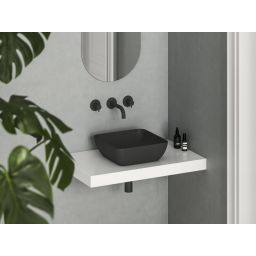 Ravak Uni Slim umywalka 38x38 cm kwadratowa nablatowa czarny mat XJX0D138000