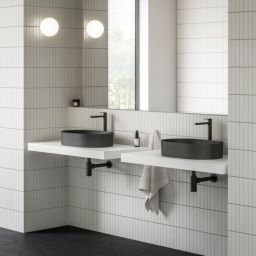 Ravak Ceramic O Slim umywalka 55x37 cm nablatowa owalna czarny mat XJX0D155000