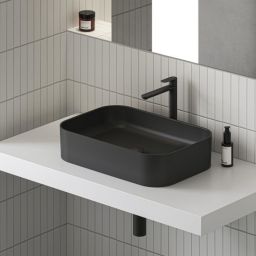 Ravak Ceramic umywalka 55x37 cm prostokątna nablatowa czarna XJX0D155001