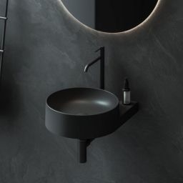 Ravak Yard umywalka 50x40,5 cm półokrągła ścienna czarna XJX0D240002