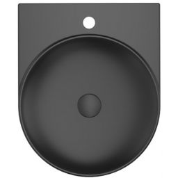 Ravak Yard umywalka 50x40,5 cm półokrągła ścienna czarna XJX0D240002