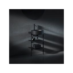 Ravak Yard umywalka 50x40,5 cm półokrągła ścienna czarna XJX0D240002