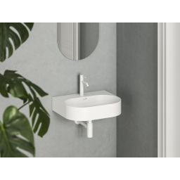 Ravak Ceramic O Slim Wall N umywalka 55,3x45,2 cm prostokątna ścienna biały mat XJX0E155003